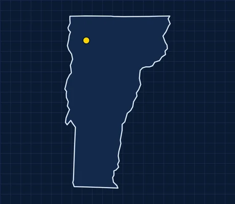 Map of Vermont showing 1 metro area with skilled trade pay data